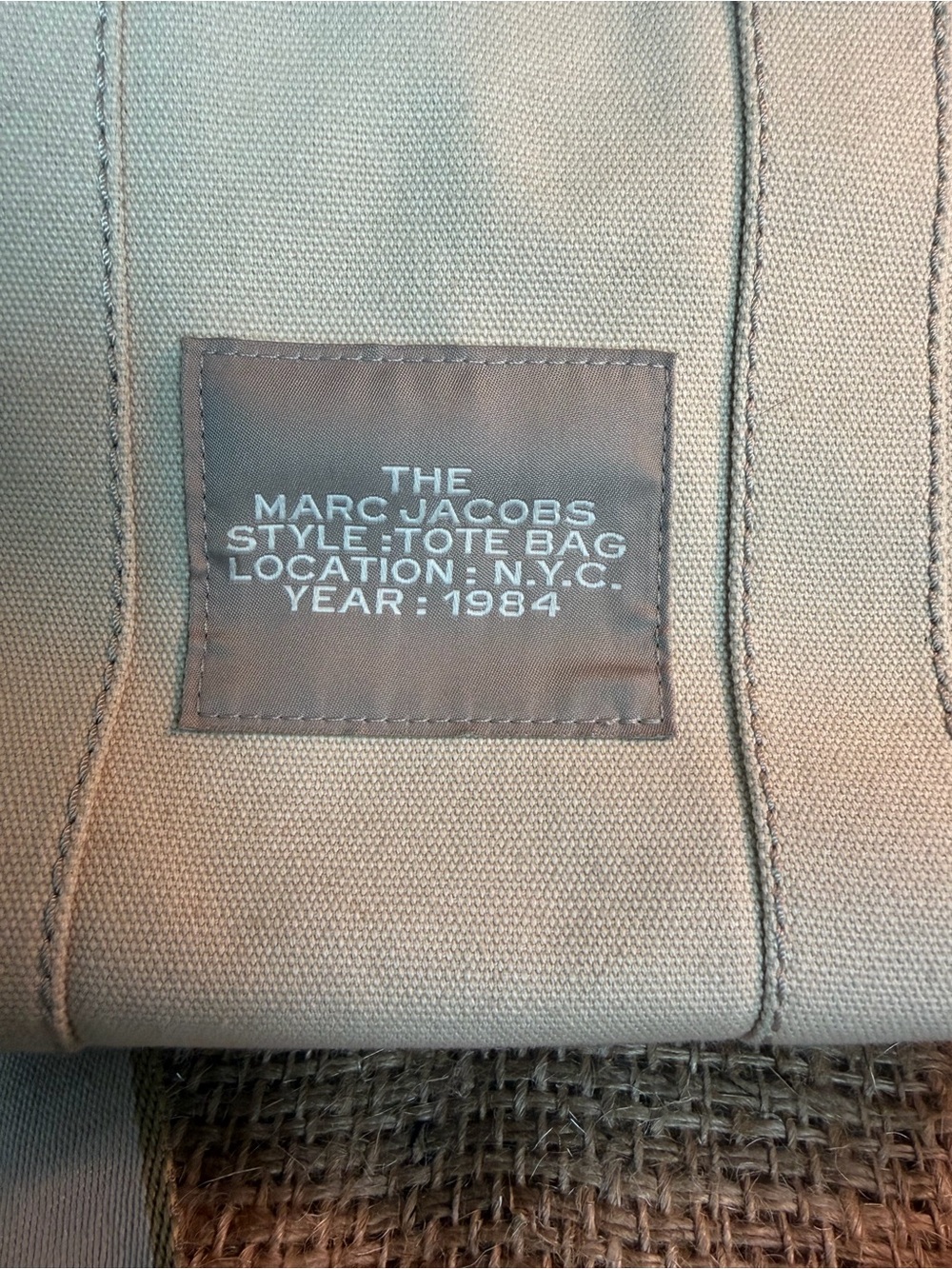 Marc Jacobs Canvas Tote Bag in Beige with White Logo - Picture 9 of 12